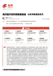 海洋能开发利用装备制造 头豹词条报告系列