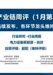 光伏产业链周评（1月第4周）：业绩预告陆续发布，各环节龙头维持高速增长