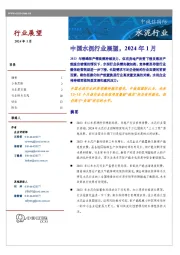 水泥行业：中国水泥行业展望，2024年1月