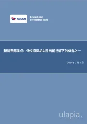 新消费周观点：低位消费龙头是当前行情下的优选之一