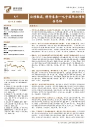 电子板块业绩预告总结：业绩触底，静待春来