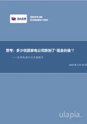 家用电器行业专题报告：思考：多少优质家电公司跌到了“现金价值”？