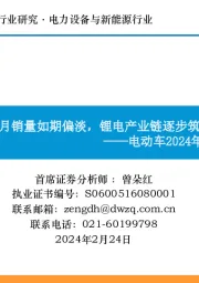 电动车2024年2月策略:1月销量如期偏淡,锂电产业链逐步筑底