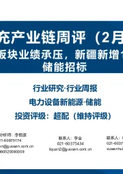 光储充产业链周评（2月第3周）：2023Q4储能板块业绩承压，新疆新增1GWh全钒液流储能招标