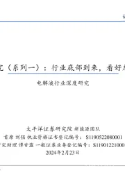 电解液行业深度研究：电解液周期性研究（系列一）：行业底部到来，看好龙头穿越周期成长