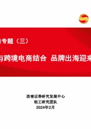 轻工板块出口专题（三）：产业优势与跨境电商结合 品牌出海迎来新机遇