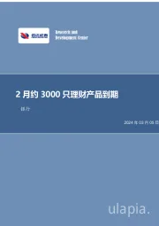 银行：2月约3000只理财产品到期