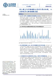 新能源板块行业周报：浙江建立电网侧储能示范项目奖补机制，山东推动多元新型储能发展