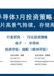 半导体3月投资策略：消费电子芯片高景气持续，存储周期强势上行