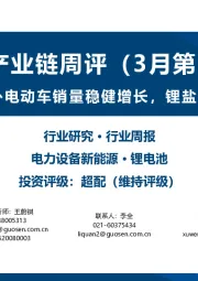 锂电产业链周评(3月第2周):1-2月国内外电动车销量稳健增长,锂盐价格小幅反弹