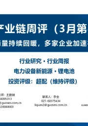 锂电产业链周评（3月第4周）：3月国内电动车销量持续回暖，多家企业加速布局电池回收业务