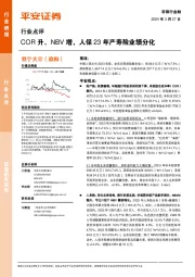 非银行金融行业点评：COR升、NBV增，人保23年产寿险业绩分化