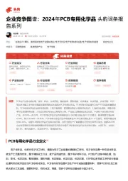 企业竞争图谱：2024年PCB专用化学品 头豹词条报告系列