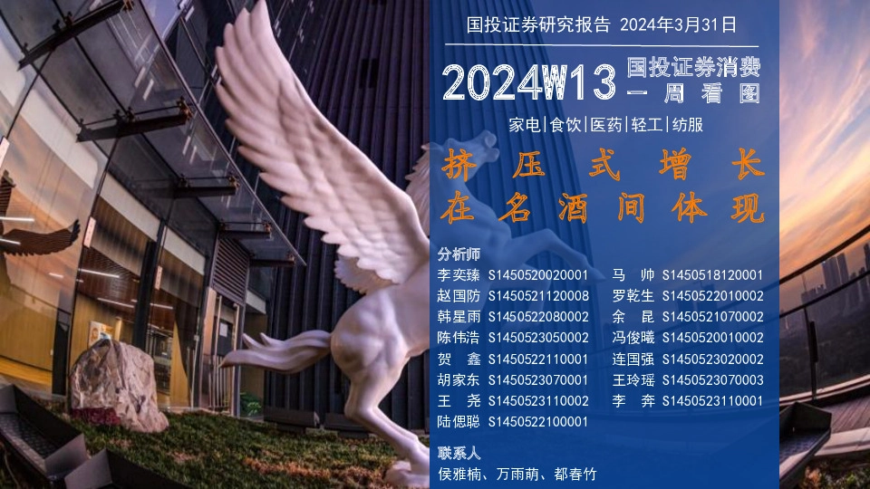 消费一周看图2024W13：挤压式增长 在名酒间体现