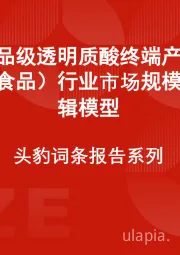 中国食品级透明质酸终端产品（透明质酸食品）行业市场规模测算逻辑模型 头豹词条报告系列