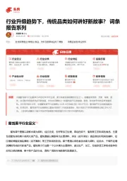 行业升级趋势下，传统品类如何讲好新故事？ 词条报告系列