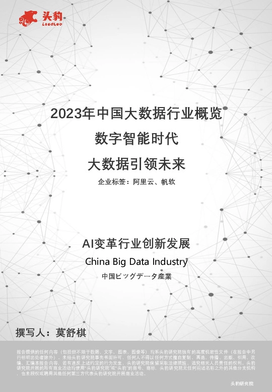 2023年中国大数据行业概览：数字智能时代 大数据引领未来