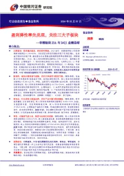 非酒板块23A与24Q1业绩总结：盈利弹性率先兑现，关注三大子板块