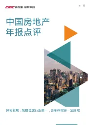 中国房地产年报点评：保利发展：规模位居行业第一，去库存取得一定成效