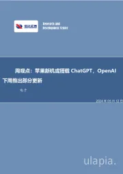 周观点：苹果新机或搭载ChatGPT，OpenAI下周推出部分更新