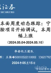 万华化学基本面周度动态跟踪:宁波基地MDI技改、己二胺项目开始调试,本周聚合MDI小幅上涨