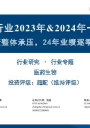 医疗器械行业2023年&2024年一季报总结:23年业绩整体承压,24年业绩逐季度加速可期