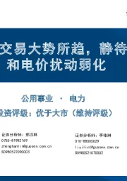 新能源市场交易大势所趋，静待消纳改善和电价扰动弱化