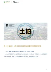 房地产：近100亿元！上海2024年第二批次集中供地顺利收官