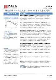电力设备行业周报：储能价格机制有望完善，Open AI重启机器人团队