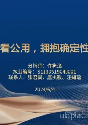 公用事业行业：看公用，拥抱确定性