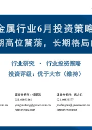金属行业6月投资策略：短期高位震荡，长期格局向上