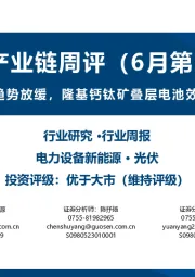 光伏产业链周评(6月第2周):主产业链价格下行趋势放缓,隆基钙钛矿叠层电池效率创34.6%新高
