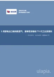 信达家电·热点追踪：5月家电出口维持高景气，赛事需求推动TV代工出货增长