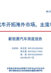新能源汽车深度报告：中国新能源汽车开拓海外市场，主流车型占比提升