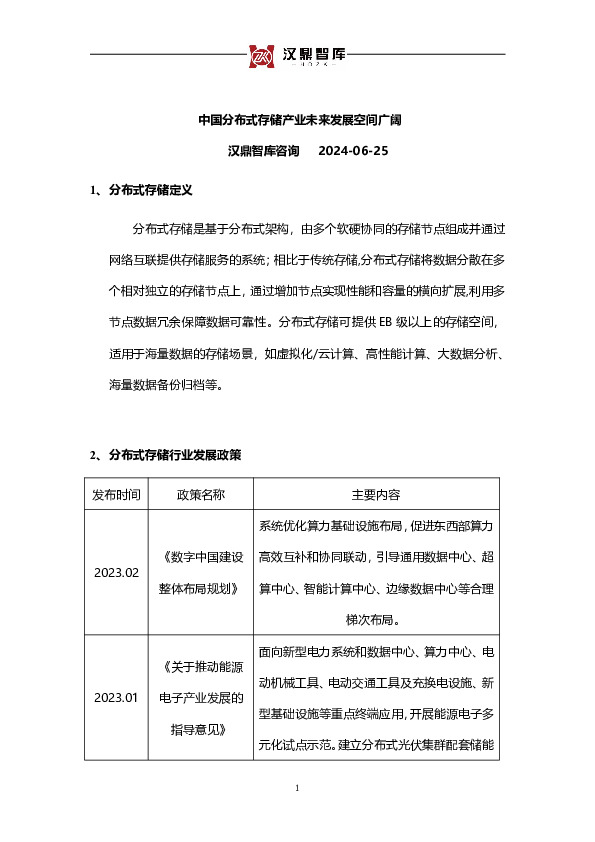 中国分布式存储产业未来发展空间广阔