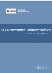 信达家电·热点追踪：7月白电外销排产延续增长，盾安收购汽车零部件公司