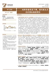 电气设备行业周报：硅料价格再度下调，国内前五月光伏装机维持增长