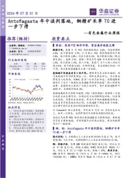 有色金属行业周报:Antofagasta年中谈判落地,铜精矿长单TC进一步下滑
