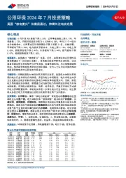 公用环保2024年7月投资策略:美国“核电复兴”法案获通过,持续关注电改进展