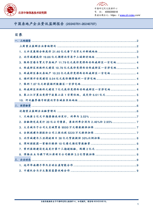 中国房地产企业资讯监测报告