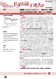 电子周跟踪：美拟对华芯片贸易实施更严厉管制，台积电FY24Q2业绩超预期