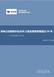 家用电器行业点评：家电以旧换新补贴点评：力度及额度有望超过09年