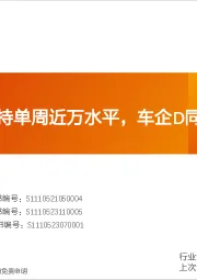 汽车行业专题研究：车企J7月保持单周近万水平，车企D同比增长近50%