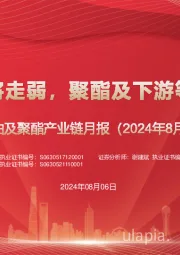 原油及聚酯产业链月报（2024年8月）：原油需求或将走弱，聚酯及下游等待旺季修复