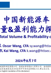 新能源车行业：中国新能源车总量&盈利能力探讨
