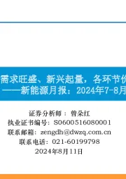 新能源月报：2024年7-8月：海内外需求旺盛、新兴起量，各环节价格触底