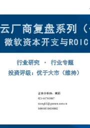全球云厂商复盘系列（一）：微软资本开支与ROIC
