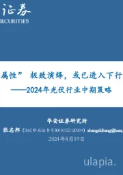 2024年光伏行业中期策略:光伏:“周期属性”极致演绎,或已进入下行周期最后阶段