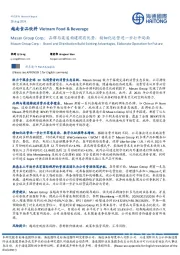 越南食品饮料行业:Masan Group Corp,品牌与渠道构建现有优势,精细化运营进一步打开局面