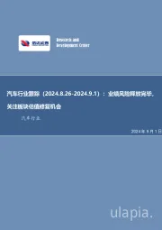 汽车行业跟踪：业绩风险释放完毕，关注板块估值修复机会